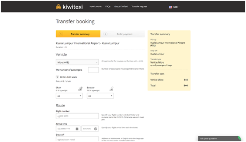 Kiwitaxi individual transfers