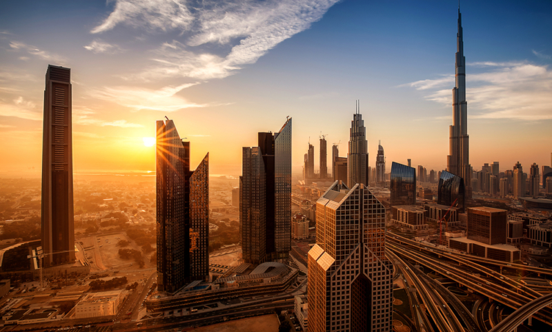 Beautiful city skyline in Dubai