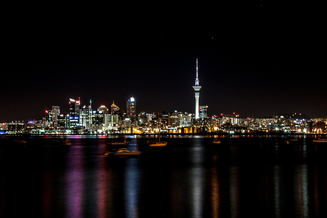 Night, Auckland, New Zealand, City